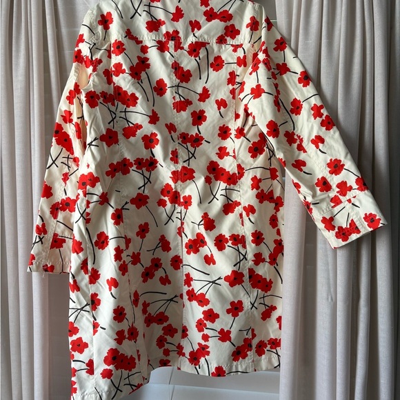 Lands’ End Women’s Floral Raincoat Jacket Red Poppy Print Size Small 6-8 - Picture 4 of 4